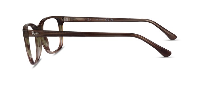 Ray-Ban RB5418 Striped Brown Acetate Eyeglass Frames from EyeBuyDirect