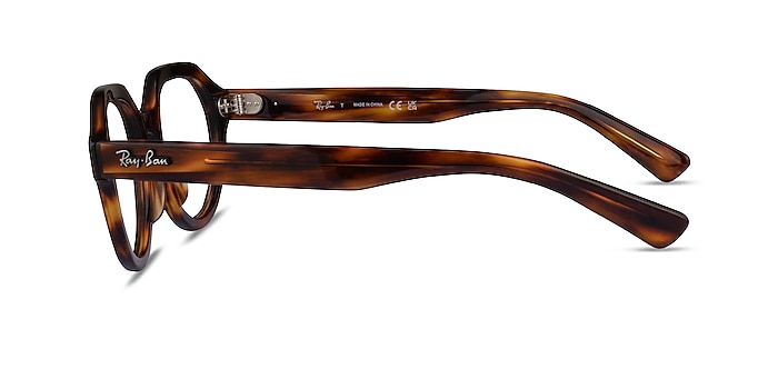 Ray-Ban RB7214 Gina Striped Tortoise Plastic Eyeglass Frames from EyeBuyDirect