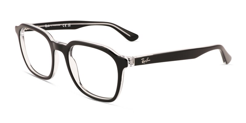Ray-Ban RB5390 - Square Black Frame Eyeglasses | Eyebuydirect
