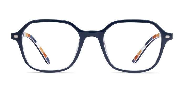 Ray-Ban RB5394 John Blue On Stripes Orange Acetate Eyeglass Frames from EyeBuyDirect