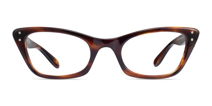 Ray-Ban RB5499 Lady Burbank - Cat Eye Striped Tortoise Frame Glasses ...