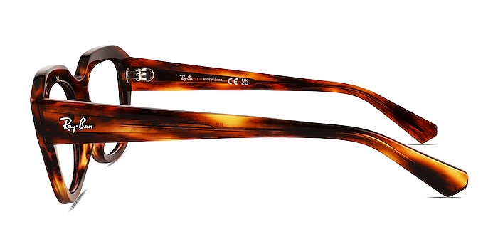 Ray-Ban RB7225 Leonid Striped Tortoise Plastique Montures de lunettes de vue d'EyeBuyDirect