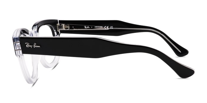 Ray-Ban RB0298V Mega Hawkeye Black Clear Acétate Montures de lunettes de vue d'EyeBuyDirect