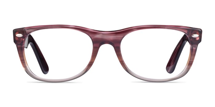Ray-Ban RB5184 Wayfarer Clear Striped Purple Acétate Montures de lunettes de vue d'EyeBuyDirect