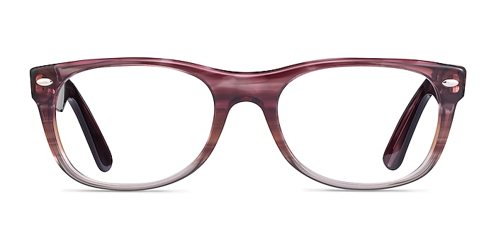 Ray-Ban RB5184 Wayfarer Clear Striped Purple Acetate Eyeglass Frames from EyeBuyDirect