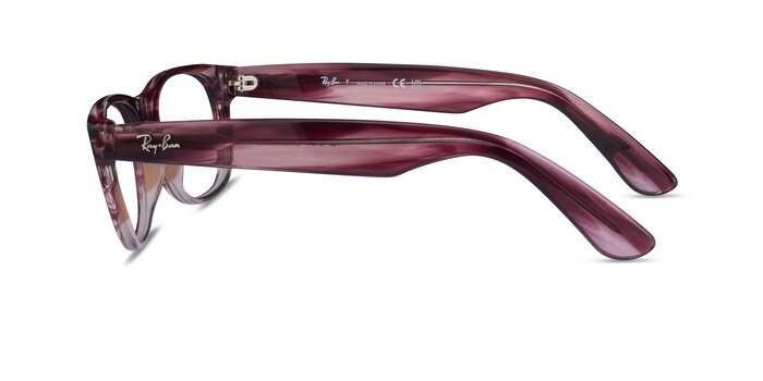 Ray-Ban RB5184 Wayfarer Clear Striped Purple Acétate Montures de lunettes de vue d'EyeBuyDirect