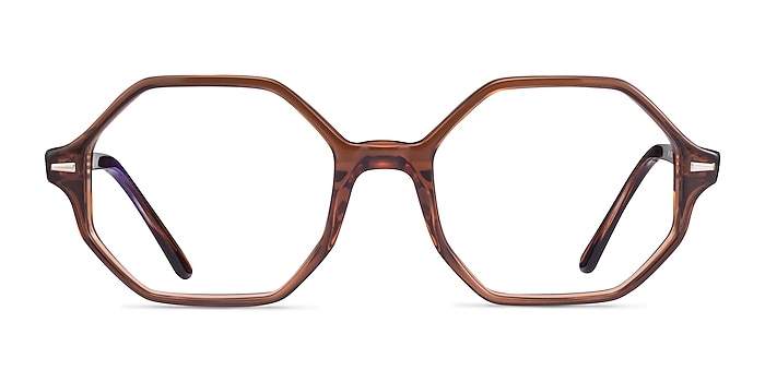 Ray-Ban RB5472 Britt Transparent Brown Acetate Eyeglass Frames from EyeBuyDirect