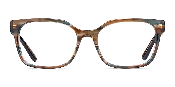 Vogue Eyewear VO5358 Striped Brown Blue Acetate Eyeglass Frames from EyeBuyDirect