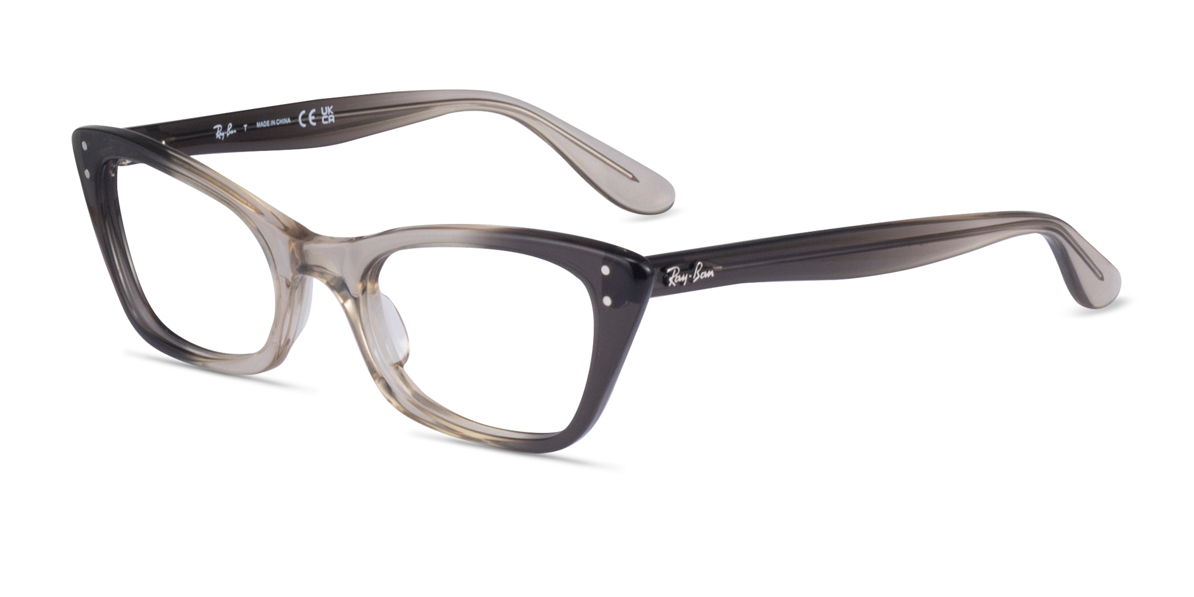 Ray-Ban RB5499 Lady Burbank - Cat Eye Transparent Gray Frame Eyeglasses ...