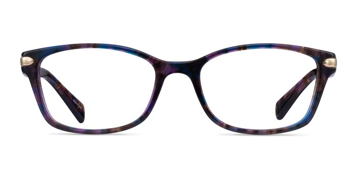 Coach HC6065 Confetti Purple Acetate Eyeglass Frames from EyeBuyDirect