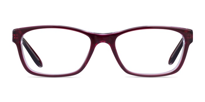 Ralph RA7039 Shiny Red On Crystal Acétate Montures de lunettes de vue d'EyeBuyDirect