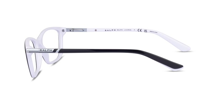 Ralph RA7044 Black On White Acetate Eyeglass Frames from EyeBuyDirect