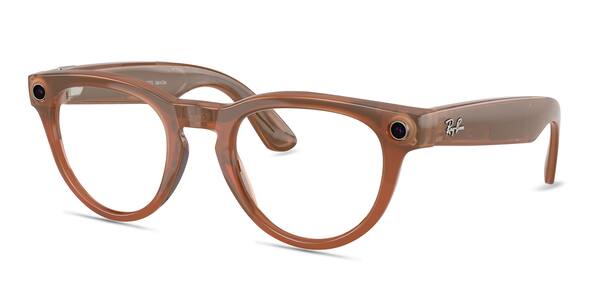 Shiny Caramel Ray-Ban Meta Headliner -  Plastic Ai-glasses