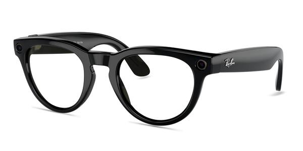 Sleek Black Ray-Ban Meta Headliner Low Bridge Fit -  Plastic Ai-glasses