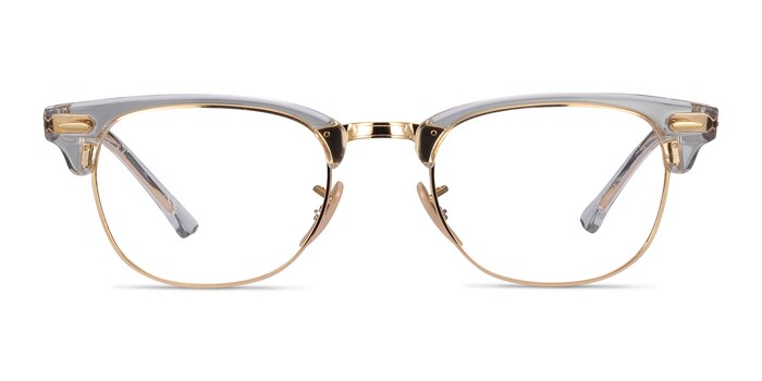 Ray-Ban RB5154 Clubmaster Gold Transparent Acetate-metal Montures de lunettes de vue d'EyeBuyDirect