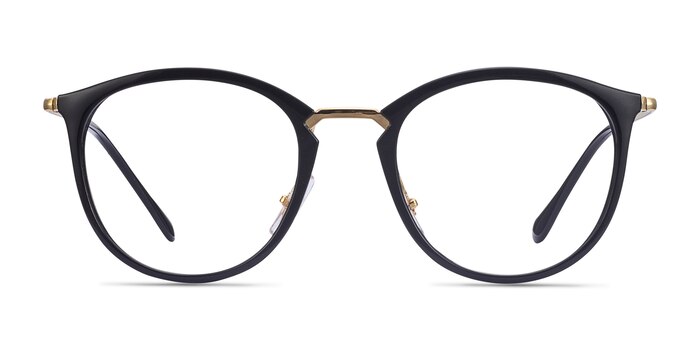 Ray-Ban RB7140 - Round Black Gold Frame Glasses For Women | Eyebuydirect