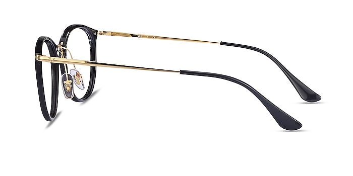 Ray-Ban RB7140 Black Gold Plastic-metal Eyeglass Frames from EyeBuyDirect