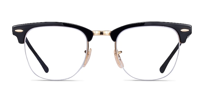 Ray-Ban RB3716VM Black Gold Metal Eyeglass Frames from EyeBuyDirect