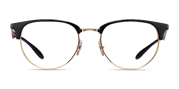 Ray-Ban RB6396 Black Gold Acetate Eyeglass Frames from EyeBuyDirect
