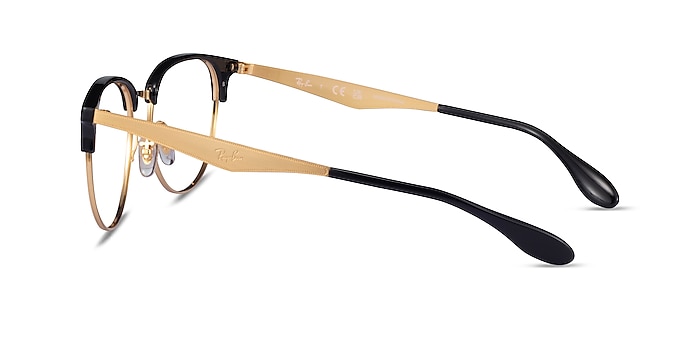 Ray-Ban RB6396 Black Gold Acetate Eyeglass Frames from EyeBuyDirect