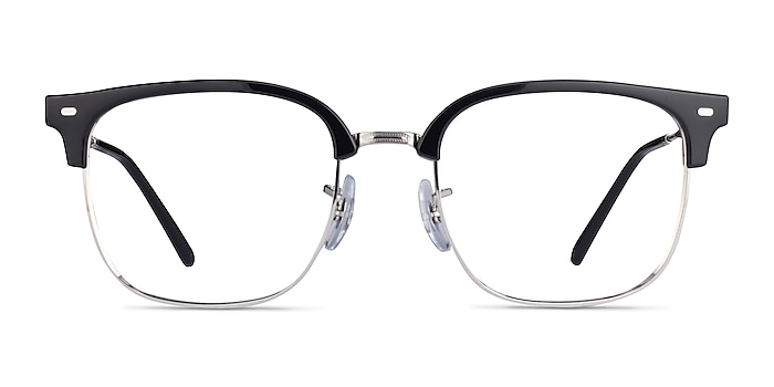 Ray-Ban RB7216 New Clubmaster Black Silver Plastic Eyeglass Frames from EyeBuyDirect