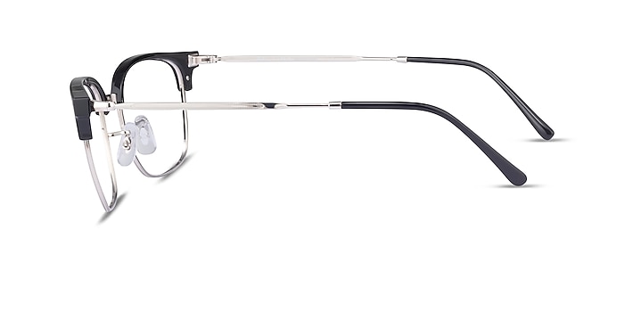 Ray-Ban RB7216 New Clubmaster Black Silver Plastic Eyeglass Frames from EyeBuyDirect