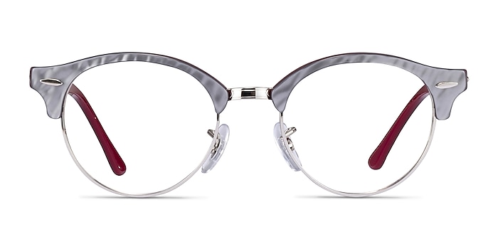 Ray-Ban RB4246V Clubround Shiny Gray Acétate Montures de lunettes de vue d'EyeBuyDirect