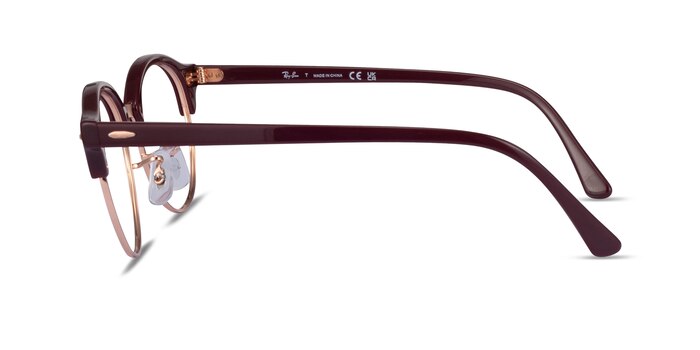 Ray-Ban RB4246V Clubround Dark Purple Gold Acetate Eyeglass Frames from EyeBuyDirect