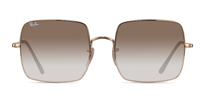 Ray-Ban RB1971 Square Gold Metal Sunglass Frames from EyeBuyDirect