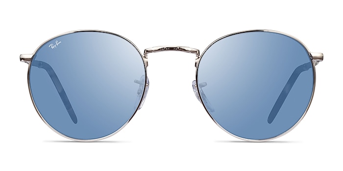 Ray-Ban RB3637 New Round Silver Metal Sunglass Frames from EyeBuyDirect