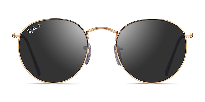 Ray-Ban RB3447 Round Gold Metal Sunglass Frames from EyeBuyDirect