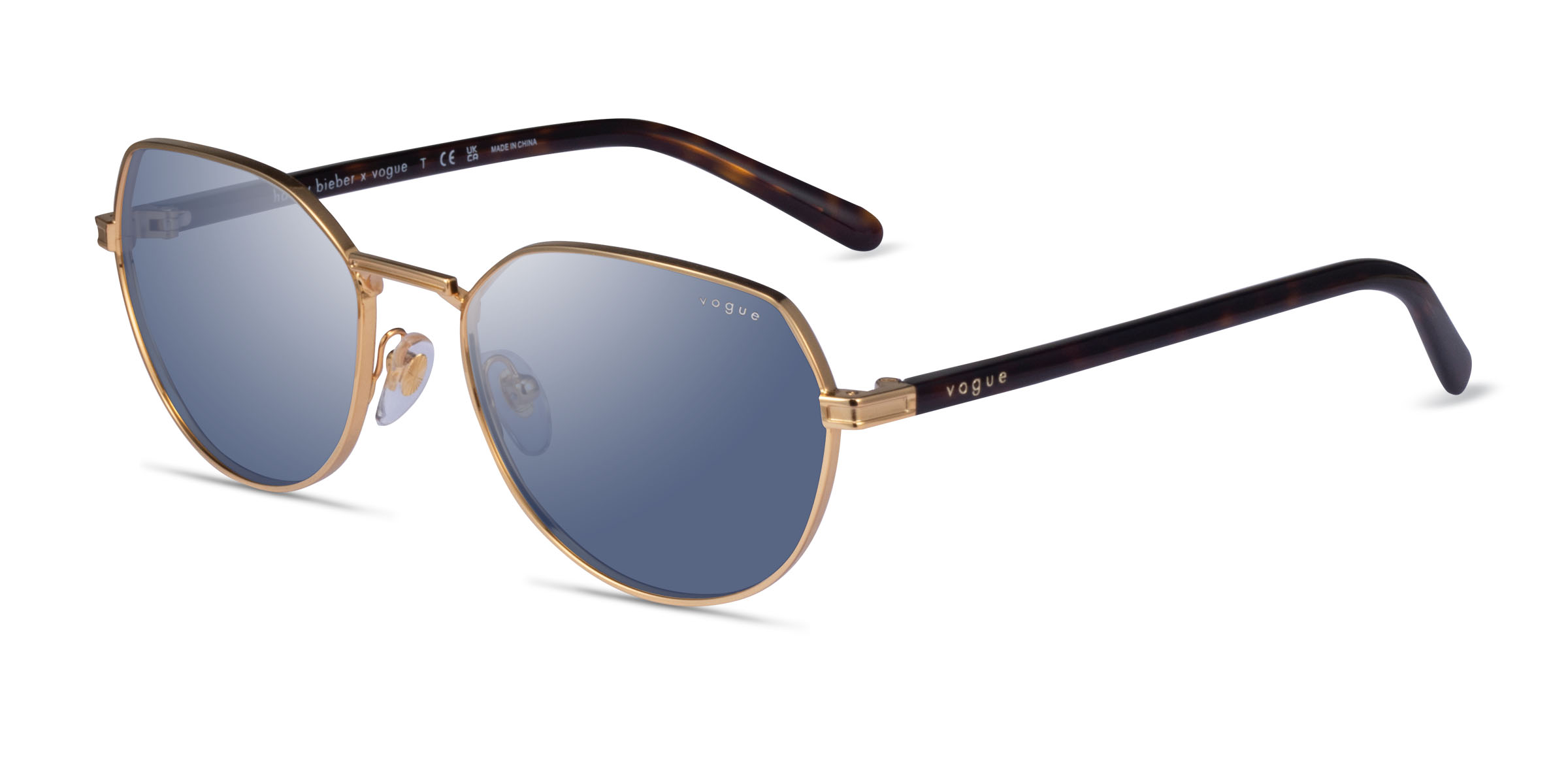 Vogue Eyewear VO4242S Geometric Gold Frame Prescription Sunglasses