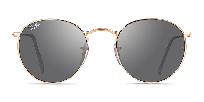 Ray-Ban RB3447 Round Light Gold Metal Sunglass Frames from EyeBuyDirect