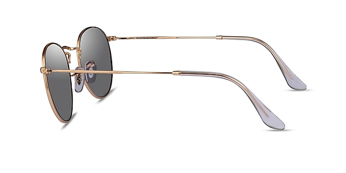 Ray-Ban RB3447 Round Light Gold Metal Sunglass Frames from EyeBuyDirect