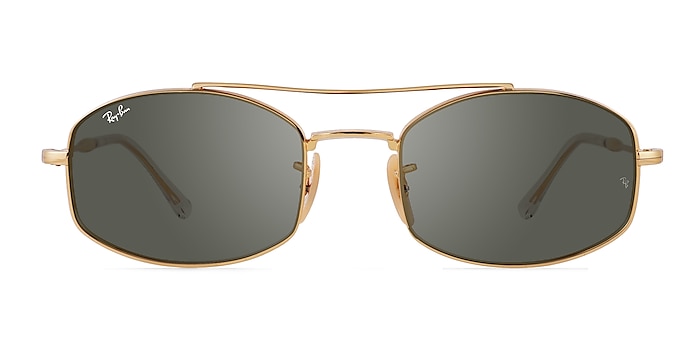 Ray-Ban RB3719 Shiny Gold Metal Sunglass Frames from EyeBuyDirect