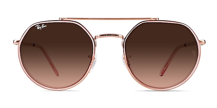 Ray-Ban RB3765 Copper Clear Pink Metal Sunglass Frames from EyeBuyDirect