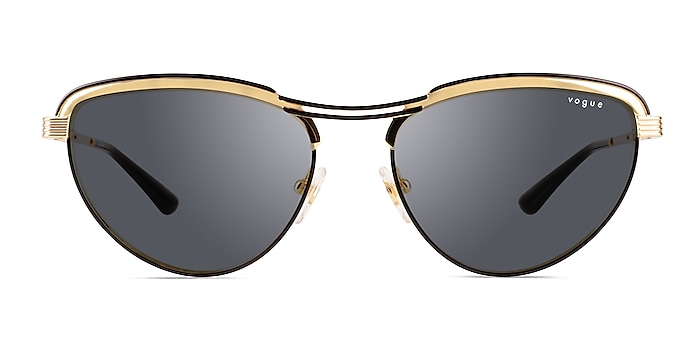 Vogue Eyewear VO4236S Black Gold Metal Sunglass Frames from EyeBuyDirect