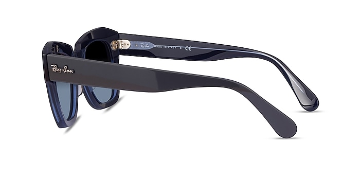 Ray-Ban State Street Gray On Transparent Blue Acetate Sunglass Frames from EyeBuyDirect
