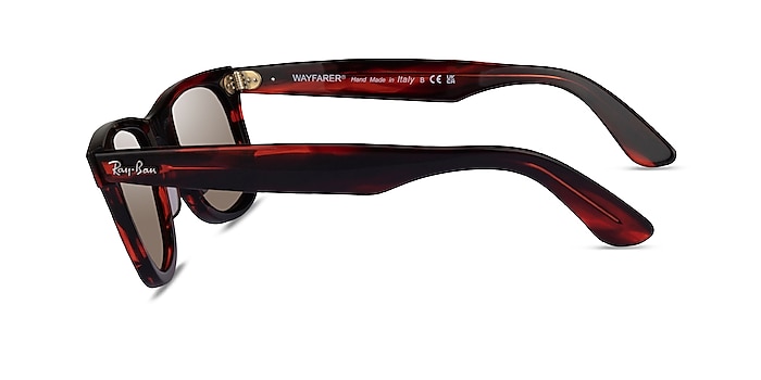 Ray-Ban RB2140 Wayfarer Striped Red Acetate Sunglass Frames from EyeBuyDirect