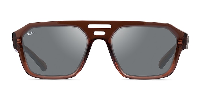 Ray-Ban RB4397 Corrigan Transparent Brown Plastic Sunglass Frames from EyeBuyDirect