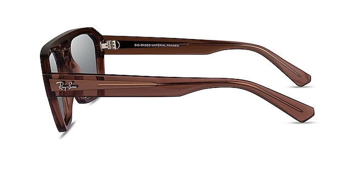 Ray-Ban RB4397 Corrigan Transparent Brown Plastic Sunglass Frames from EyeBuyDirect