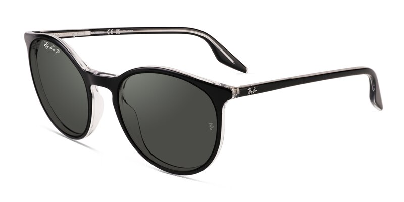 Ray-Ban RB2204 - Round Black Frame Prescription Sunglasses | Eyebuydirect