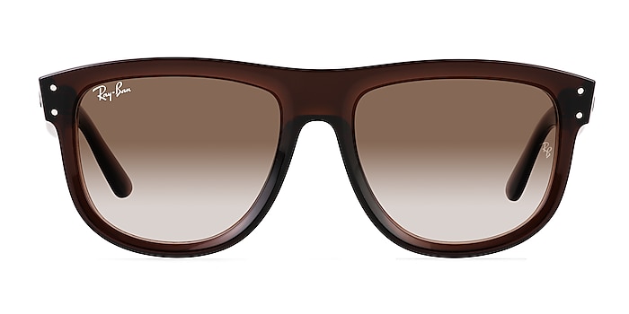 Ray-Ban Boyfriend Reverse Transparent Brown Acetate Sunglass Frames from EyeBuyDirect