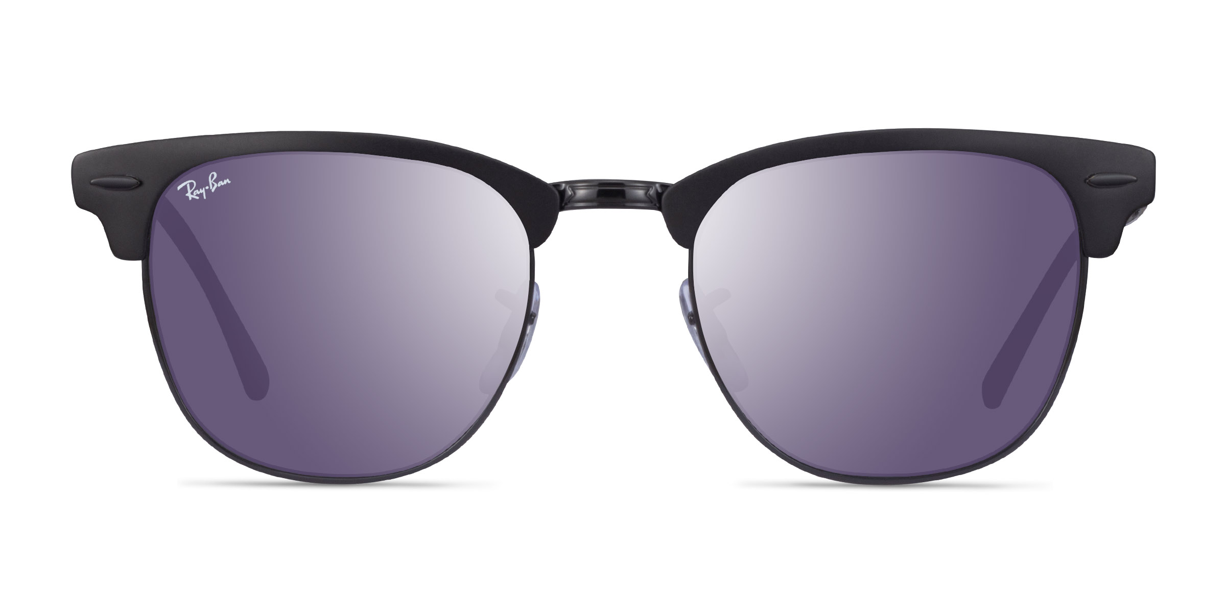 Ray Ban Rb3716 Clubmaster Square Matte Black On Black Frame