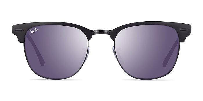Ray-Ban RB3716 Clubmaster Matte Black On Black Acetate Sunglass Frames from EyeBuyDirect