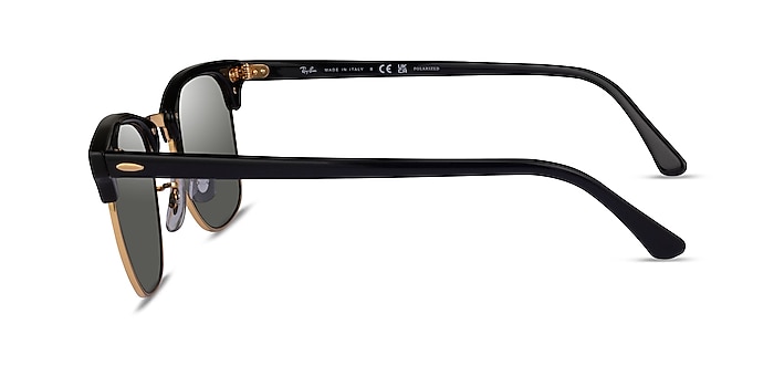 Ray-Ban RB3016 Clubmaster Black Gold Acetate Sunglass Frames from EyeBuyDirect