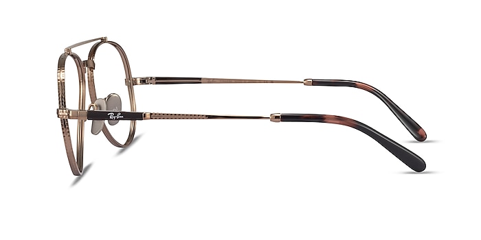 Ray-Ban RB8225V Aviator Rose Gold Tortoise Titanium Eyeglass Frames from EyeBuyDirect