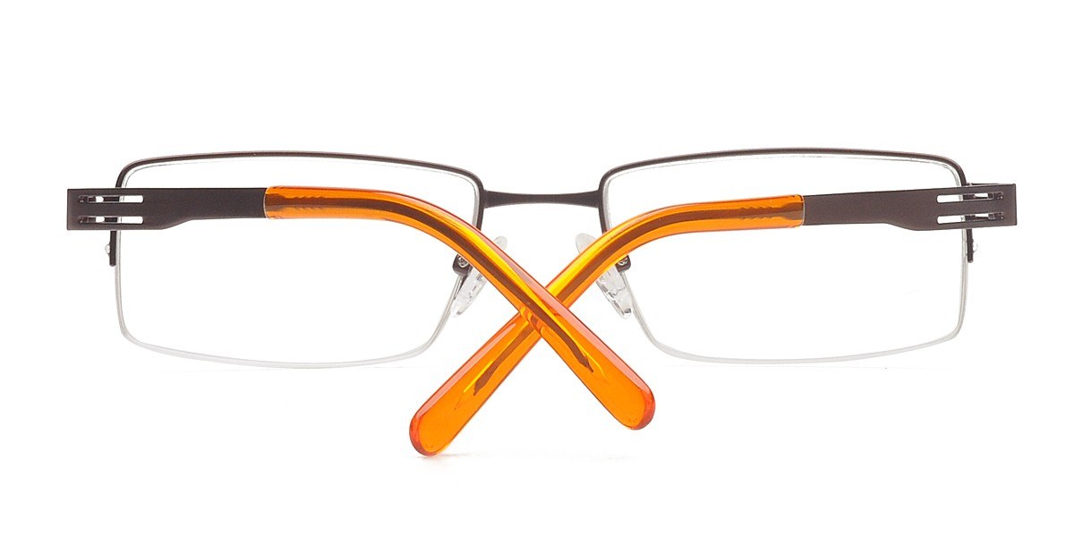 Rectangular Rimless Brown Glasses Vishera Rectangle Brown Semi Rimless Eyeglasses | Eyebuydirect