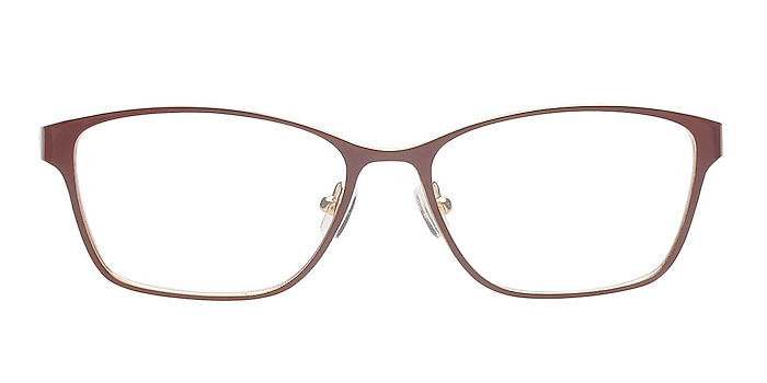 Adrianna Burgundy Metal Eyeglass Frames from EyeBuyDirect