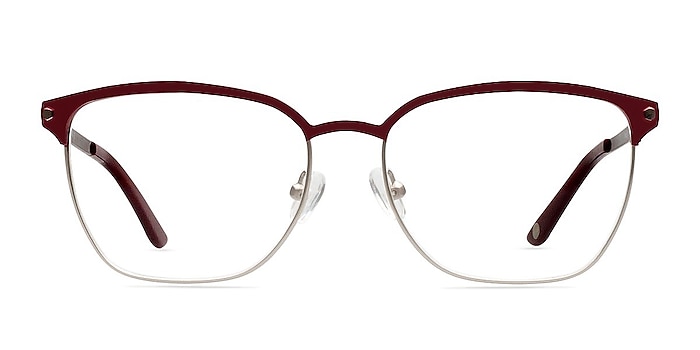 Berkeley Burgundy Metal Eyeglass Frames from EyeBuyDirect